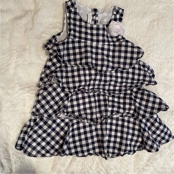 Janie and Jack Spring Picnic Gingham Tiered Ruffle Dress Sleeveless Size 3 - Picture 2 of 8